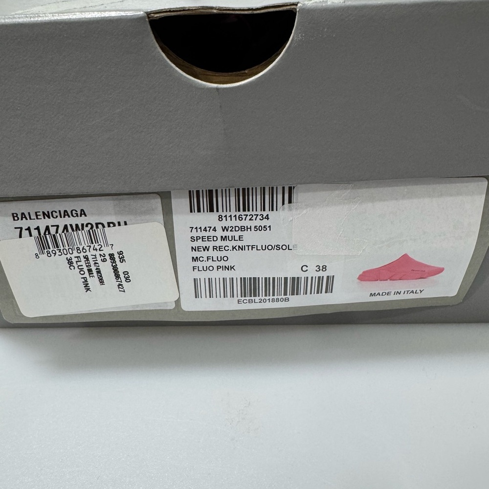 Balenciaga Speed Printed Mules Pink Women’s EU 38/US 8 - Picture 8 of 9